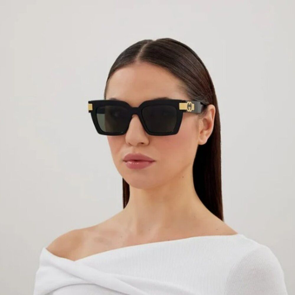 Gucci Women Sunglasses Black Grey Square GG1689S 001 NEW AUTHENTIC - Picture 14 of 16